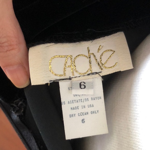 Caché Black Velvet Maxi Skirt with Slit SZ 6 - Picture 7 of 7